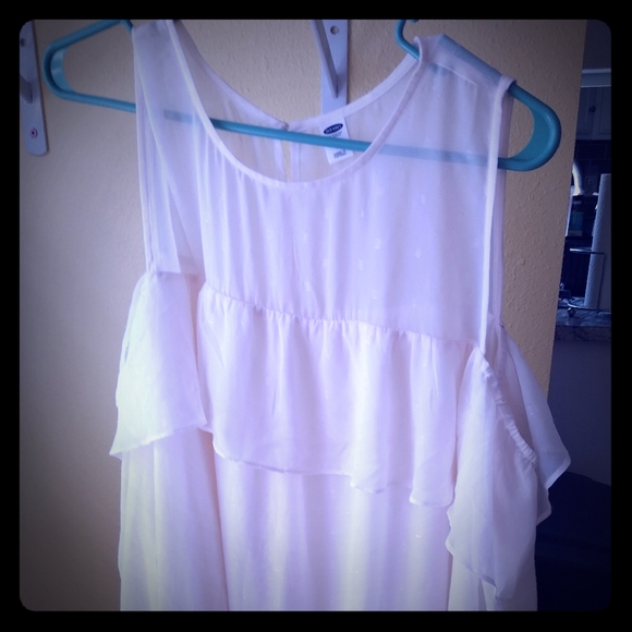 Sheer Cold Shoulder Blouse - Picture 1 of 3